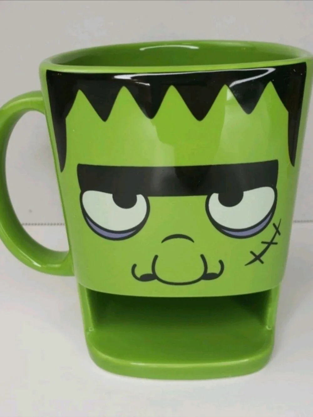 Halloween Frankenstein Monster Mug and Cookie Holder Mouth Hot Coco Coffee Tea